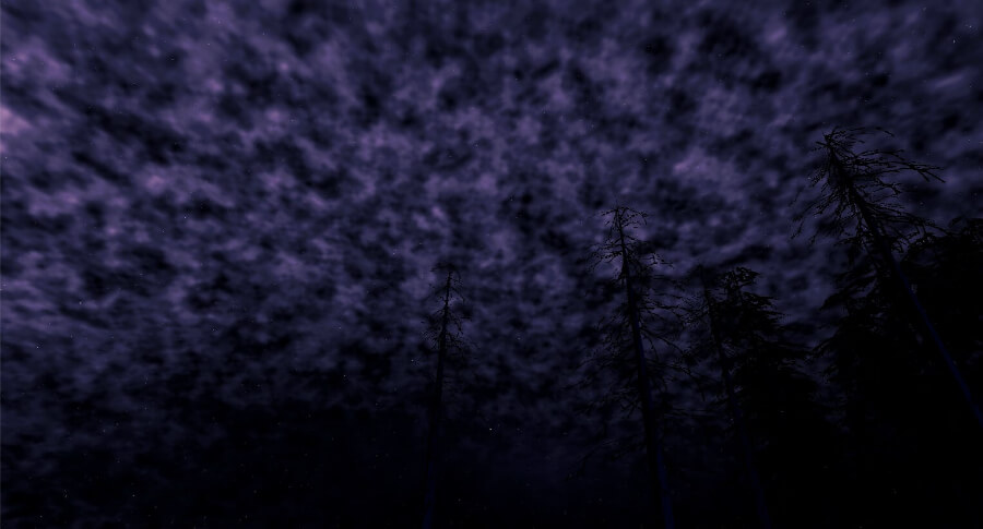 Night time scene with heavy clouds