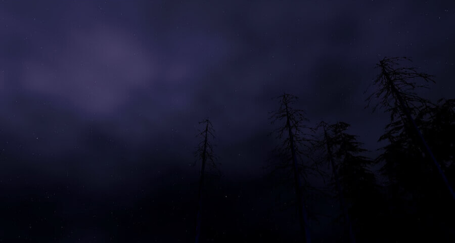Night time scene with soft clouds